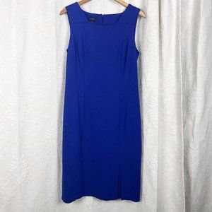Talbots stretch ponte jewel tone blue sleeveless dress
